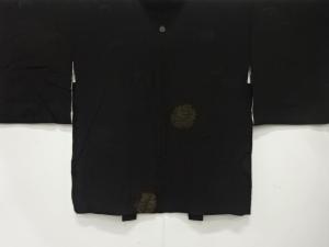 大正ロマン　漆　雪輪模様織出し　一ツ紋羽織